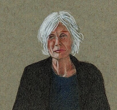 painting of Caryl Churchill