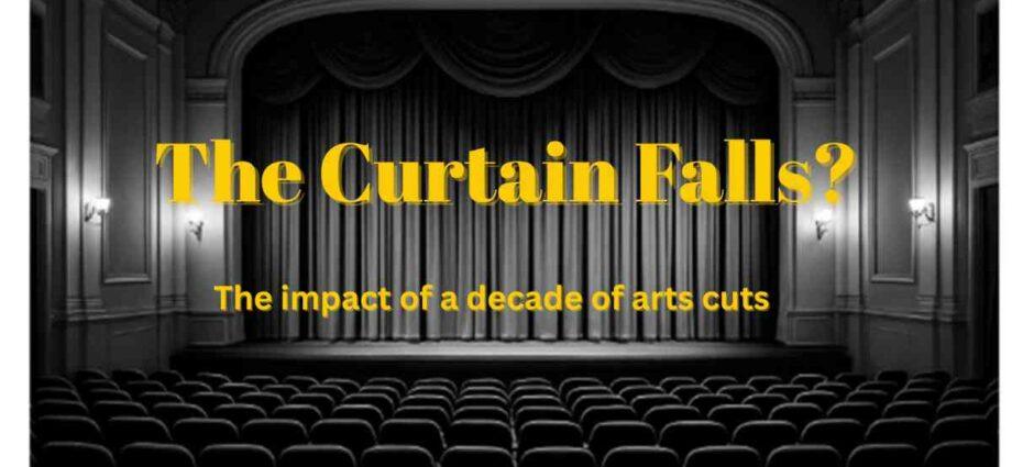 empty theatre with words saying "the curtain fall?"