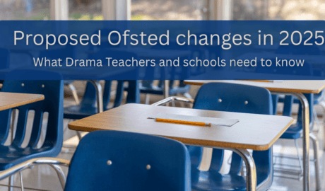 Image of exam room with text showing "proposed ofsted changes"
