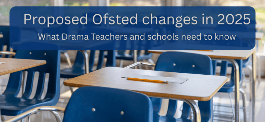 Image of exam room with text showing "proposed ofsted changes"