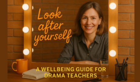 Woman in mirror with text saying "look after yourself"