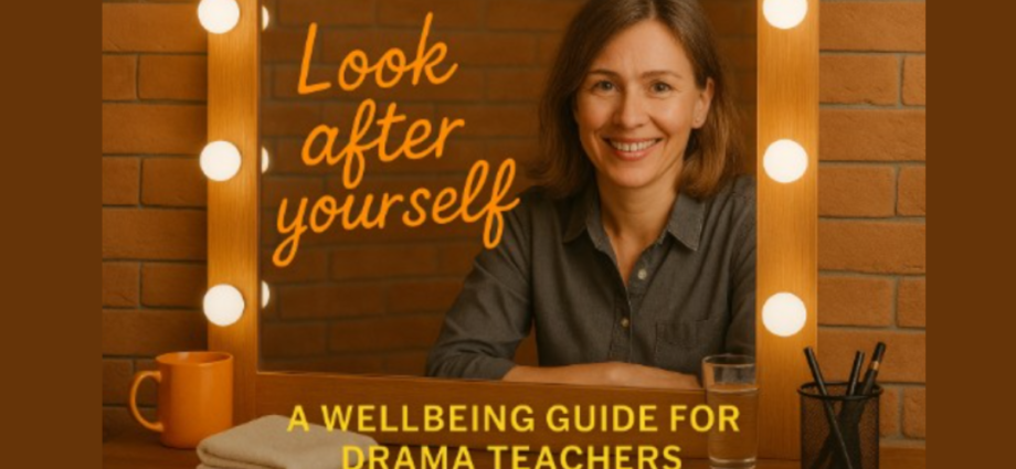 Woman in mirror with text saying "look after yourself"