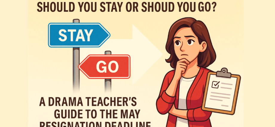 cartoon woman looking at signs which say "stay" and "go"