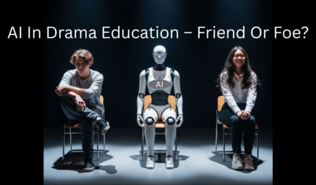 Title screen showing 2 actors and one AI bot on stage