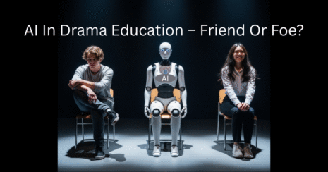 Title screen showing 2 actors and one AI bot on stage