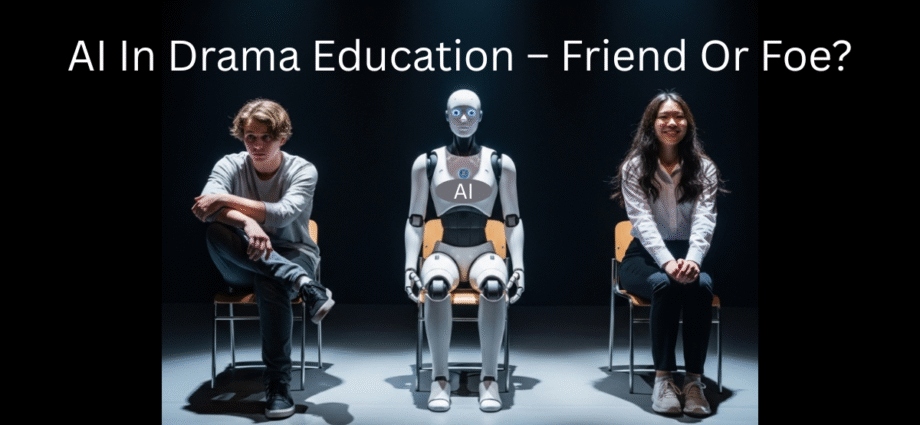 Title screen showing 2 actors and one AI bot on stage