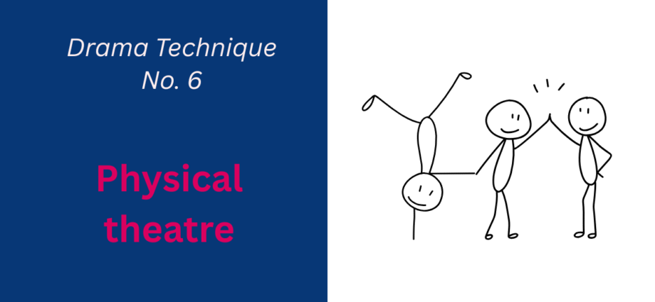 A title image for Physical Theatre showing some stick men demonstrating a physcial theatre pose